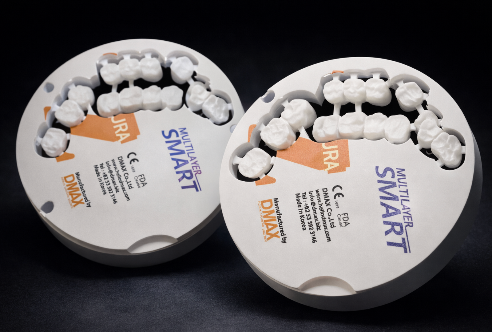 Discos de zirconio con coronas y puentes fresados en Biohealth Dental Lab