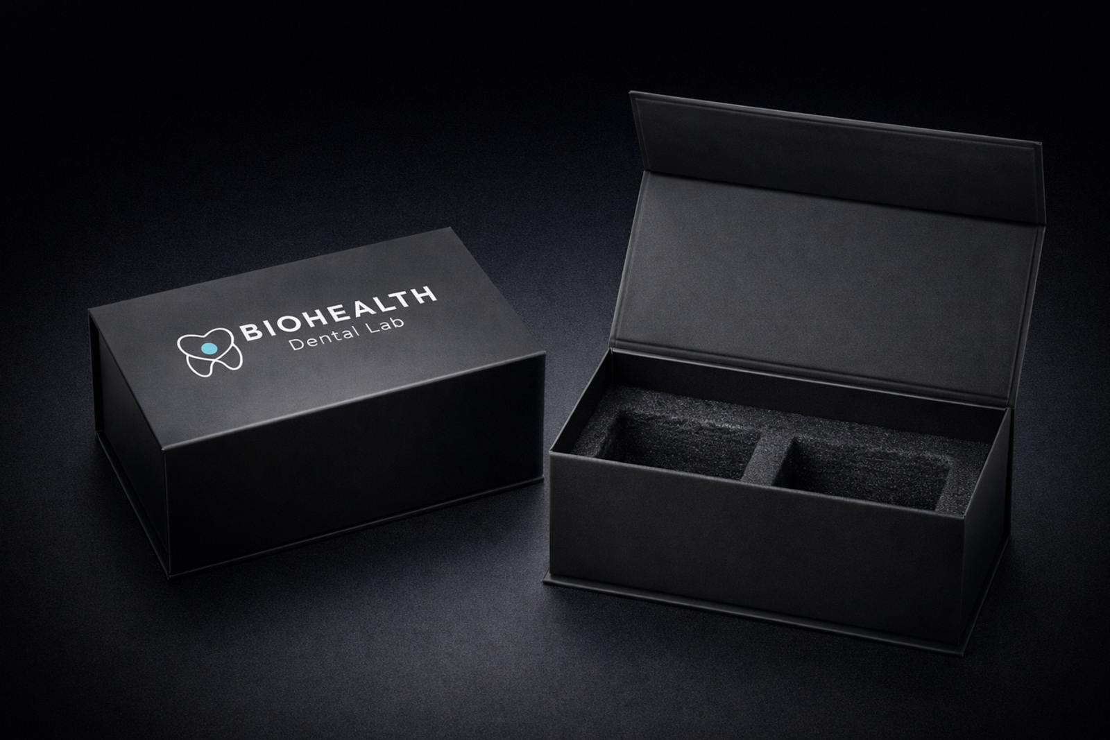 Packaging Biohealth Dental Lab — caja con apertura magnética
